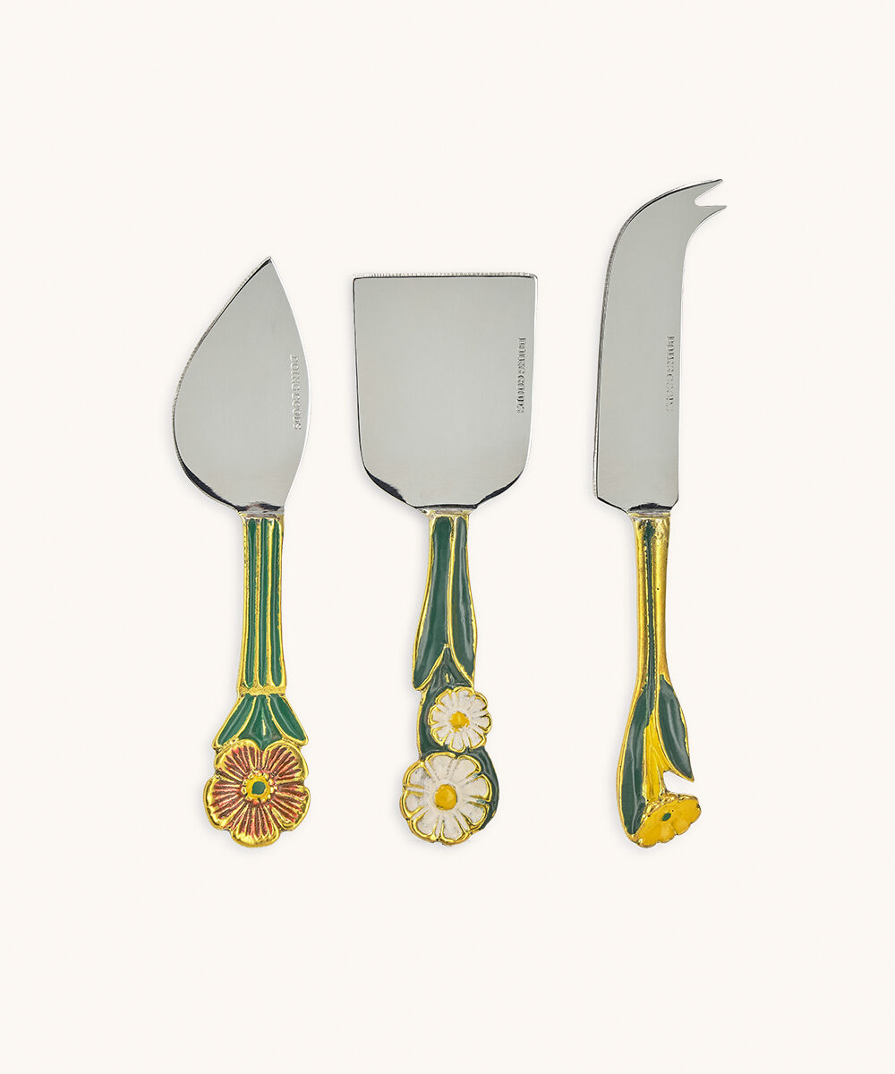 Ensemble de Couteaux à Fromage Posy – Artisanat Floral et Élégance Dorée - Doing Goods – Image 5