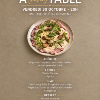 À (notre) Table – Dîner du 30 octobre 2026 à 20h